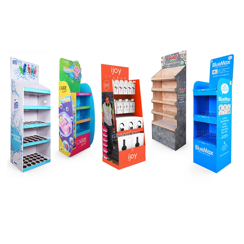 Customized Logo Product Promotional Store Paper Display Rack for Tools Accessories Cardboard Stand