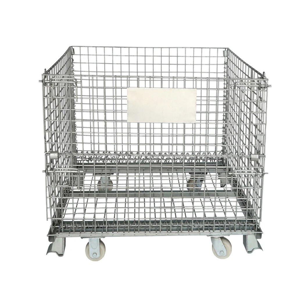 Foldable Wire Mesh Steel Warehouse Metal Roll Storage Container Cage for Warehouse Storage