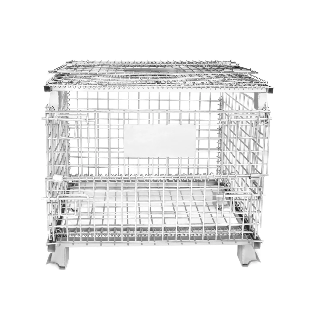 Foldable Wire Mesh Steel Warehouse Metal Roll Storage Container Cage for Warehouse Storage